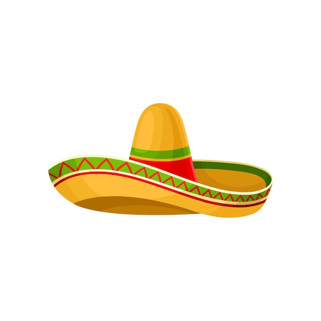 Mexican sombrero hat vector Illustration on a white background