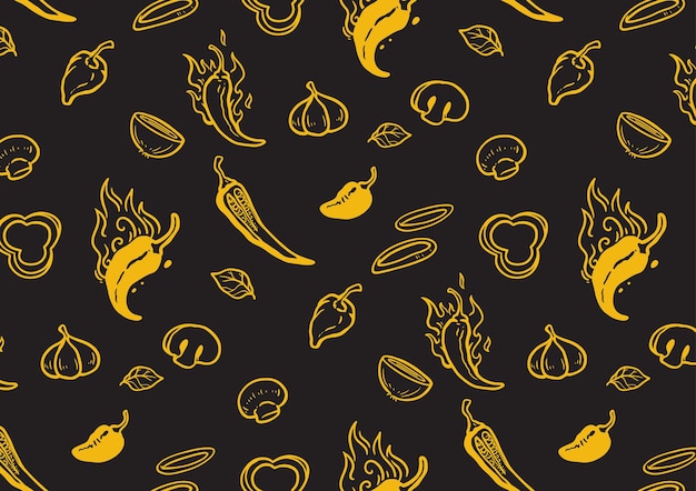 Mexican spicy chili pepper pattern