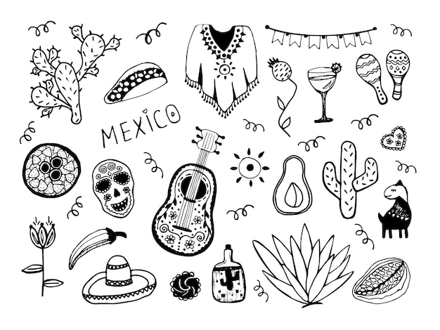 Stickers of Funny Mexican motifs in color about 60 pieces