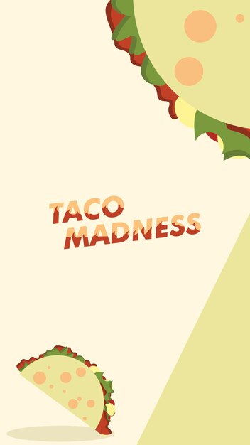 Mexican taco madness design banner