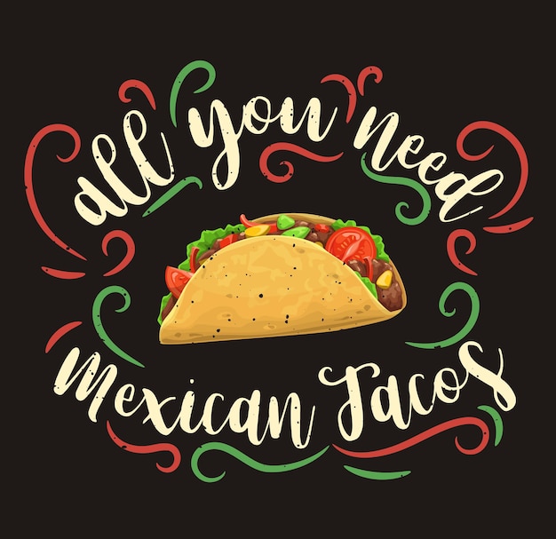 Mexican tacos day celebration vector banner