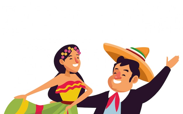 Vector mexican traditional culture icon cartoon