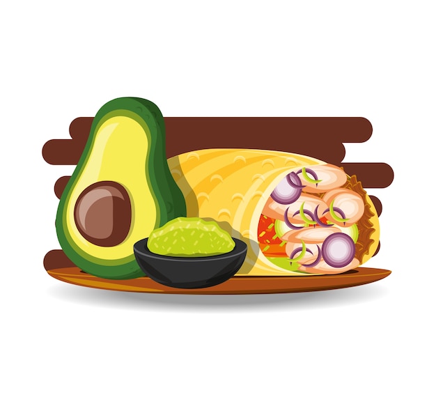 Vector mexican traditional food design