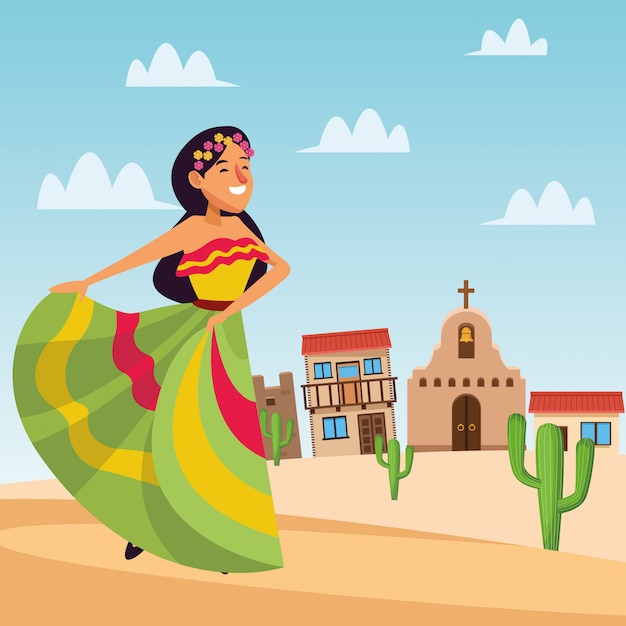 Mexican woman dacing