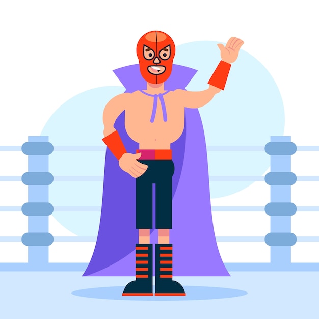 Vector mexican wrestler illustration design