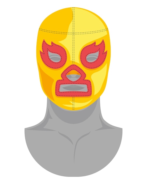 Vector mexican wrestling mask yellow