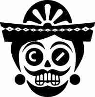 Vector mexico black and white vector illustration