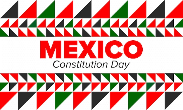 Giorno della costituzione del messico modello messicano festa nazionale festival design illustrazione vettoriale