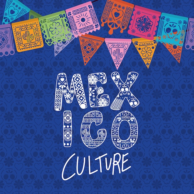 Mexico culture with pennant design.