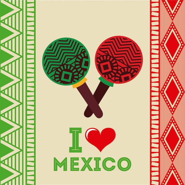ベージュ色の背景ベクトルイラストメキシコデザイン