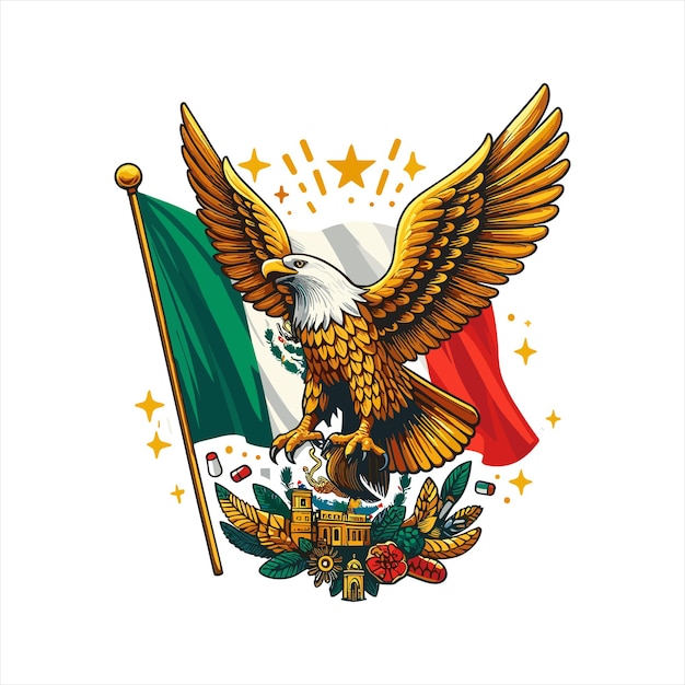 Vector mexico eagle coat of arms