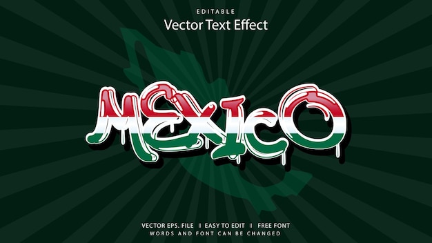 Vector mexico editable text