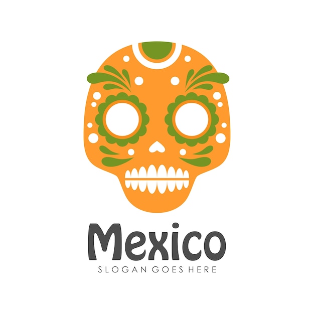 Mexico en mexicaanse schedel symbool of pictogrammen ontwerpsjabloon