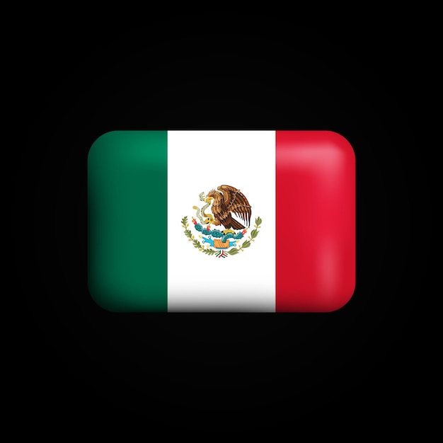 Vector mexico flag 3d icon national flag of mexico