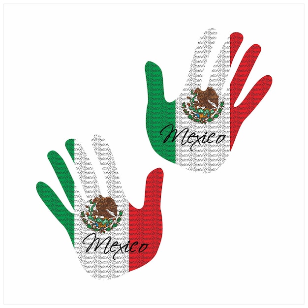 Mexico flag hand vector