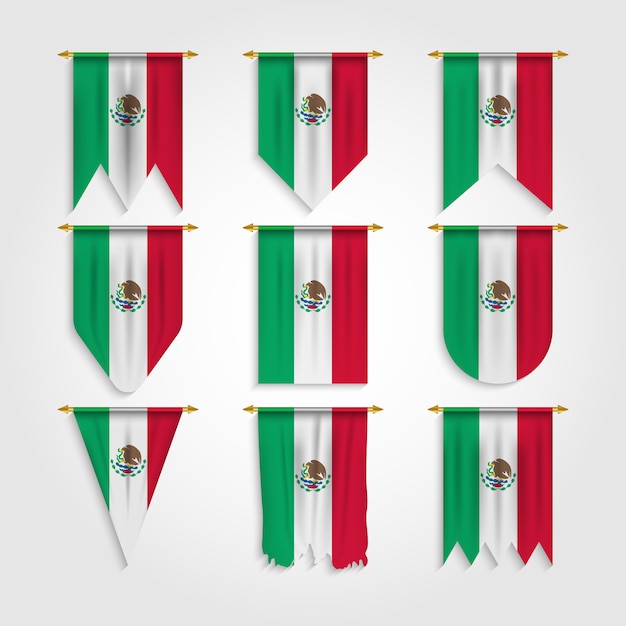 Vector mexico flag in various shape