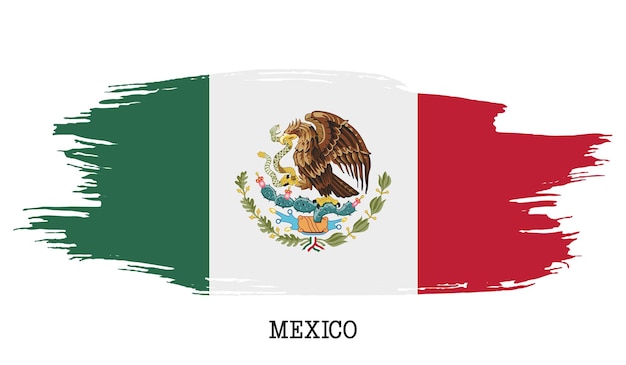 Mexico flag vector grunge paint stroke