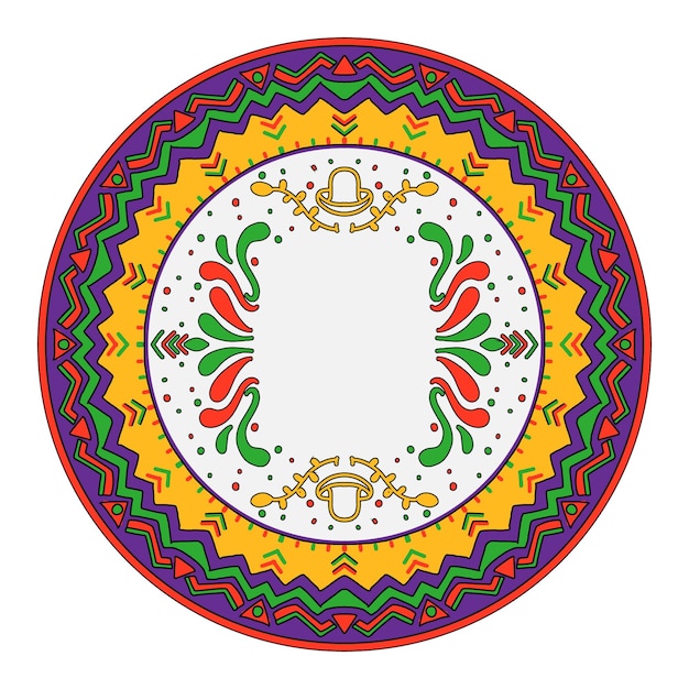 Mexico frame patroon kleurrijke etnische stijl