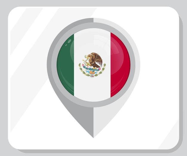 Mexico Glossy Pin Locatie Vlag Icon