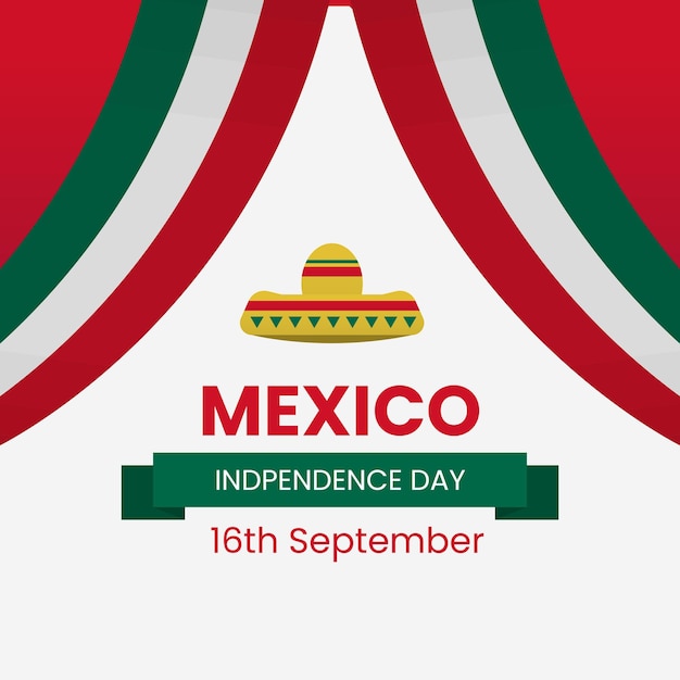 Vector mexico independence day banner or post template with flags happy independence day mexico 16th septe