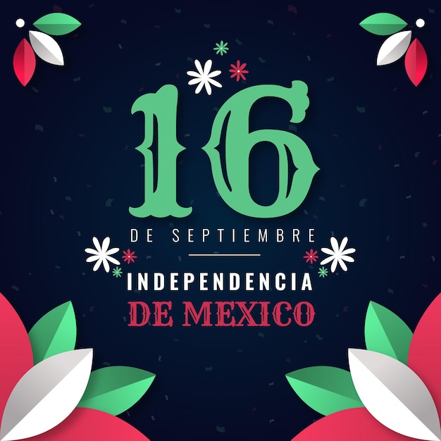 Vector mexico independence day illustration style