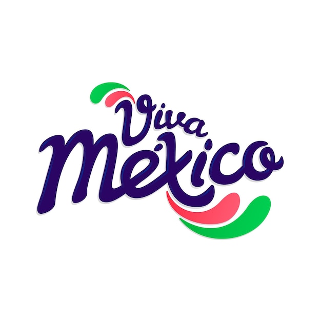 Mexico independence day lettering design