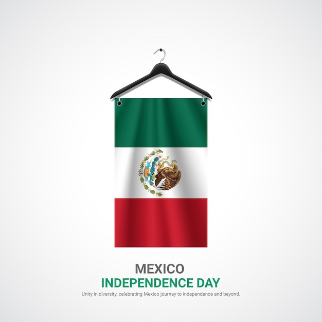 멕시코 독립기념일 크리에이티브 광고 디자인 포스트 터 3D 일러스트레이션