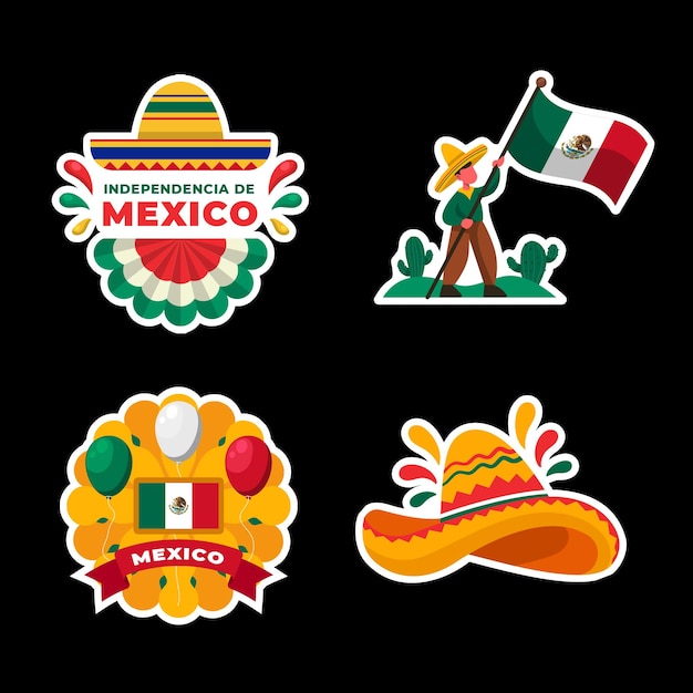 Vector mexico independence day sticker fest