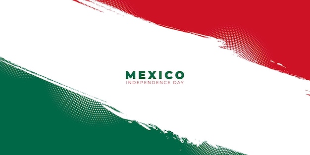 Mexico independence day with red white and green grunge background design