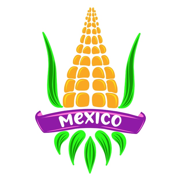 Mexico logo. Ear of corn. Mexican cuisine icon.