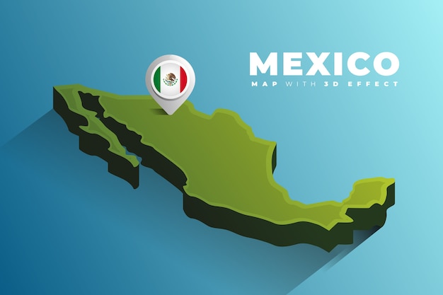 Vector mexico map location pin