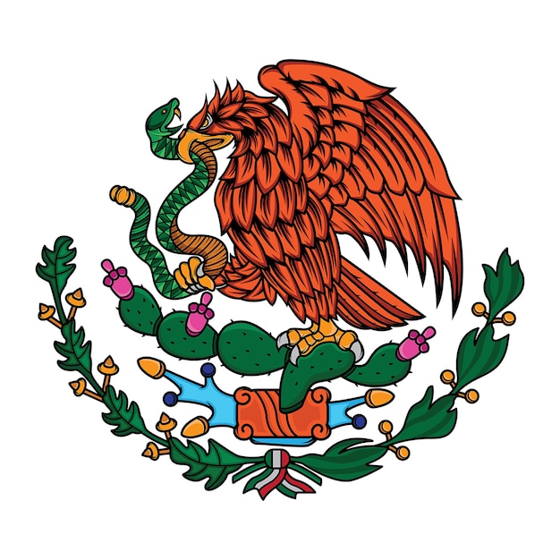 Mexico markeert de adelaar en de slang