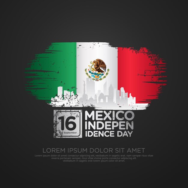 Vector mexico onafhankelijkheidsdag wenskaartsjabloon