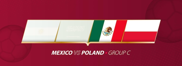 Mexico Polen voetbalwedstrijd illustratie in groep A