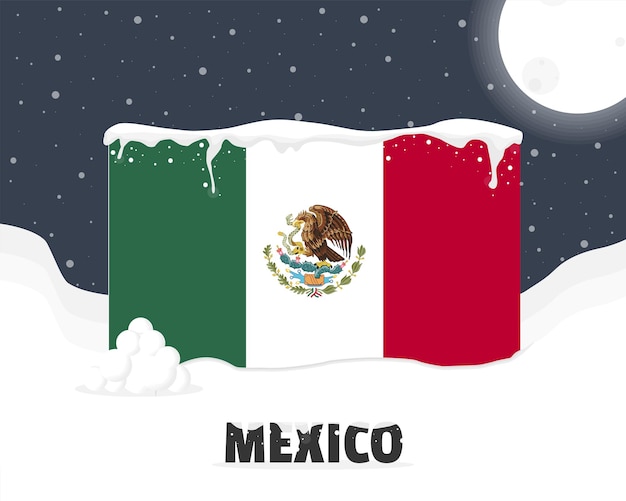 Мексика снежная погода концепция холодная погода и снегопад прогноз погоды зимний баннер идея