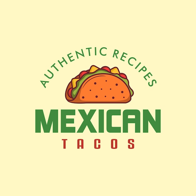 mexico street food taco logo emblem vintage retro