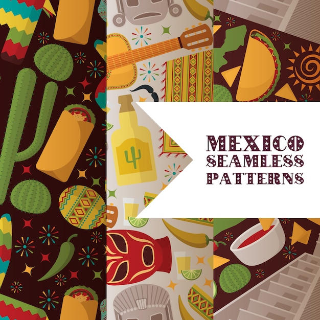 Mexico symbols seamless pattern