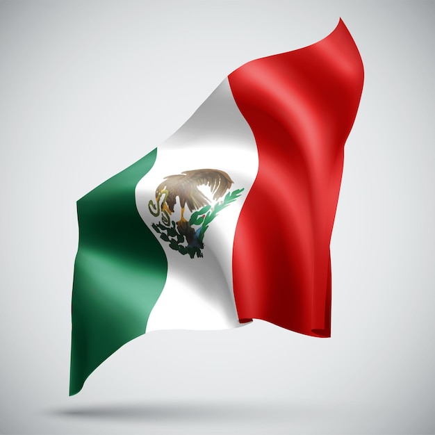 Мексика, вектор 3d флаг, изолированные на белом фоне