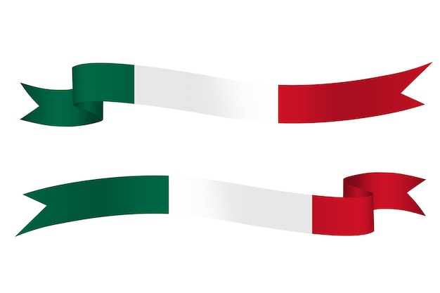 Mexico vlag lint instellen vectorillustratie