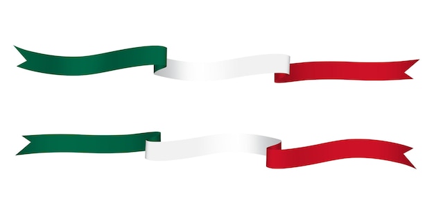 Mexico vlag lint instellen vectorillustratie