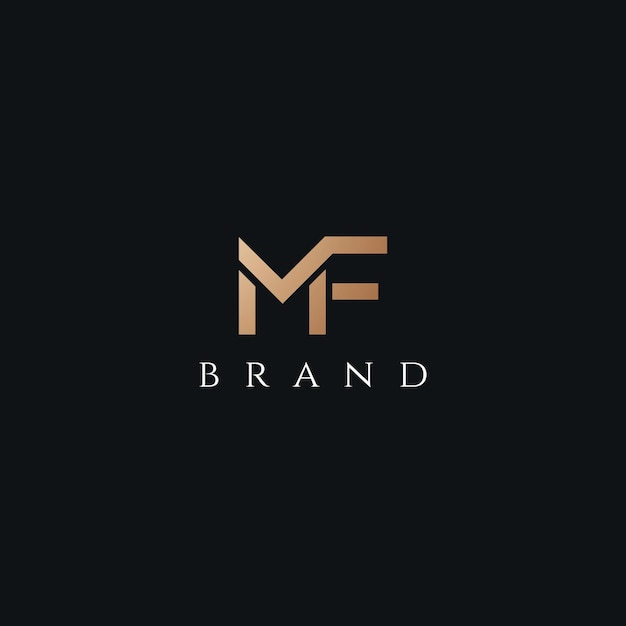 Vector mf logo design vector image