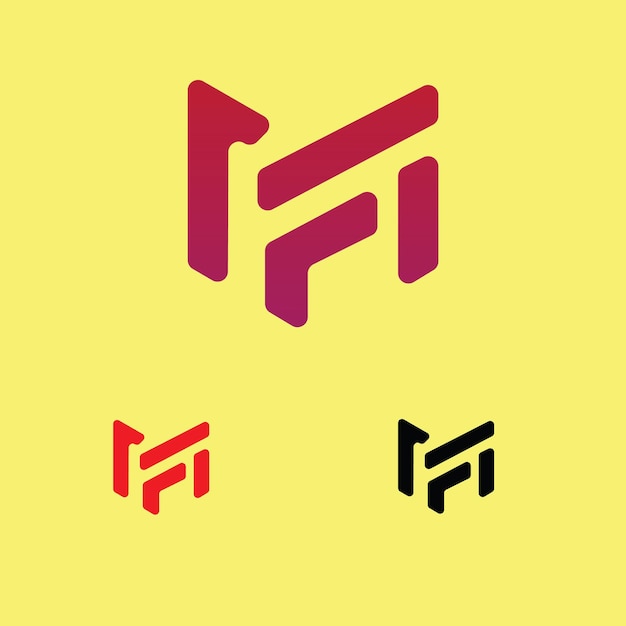Vettore design del logo mf