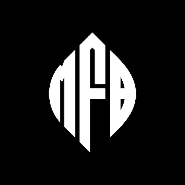 Дизайн логотипа MFB круговой буквы с формой круга и эллипса MFB эллипсовые буквы с типографическим стилем Три инициалы образуют логотип круга MFB Круг Эмблема Абстрактная монограмма Письмо Марка Вектор