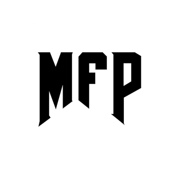 MFPのロゴデザイン 黒と白の色の組み合わせ MFPロゴ ベクトル MFPデザイン MFPアイコン MFPアルファベット MFPタイポグラフィー ロゴデザイン