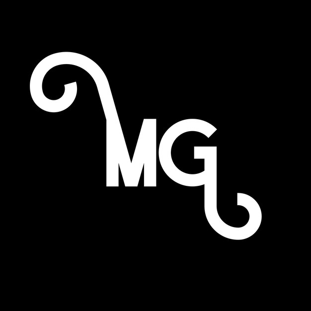 Vector mg letter logo design initial letters mg logo icon abstract letter mg minimal logo design template m g letter design vector with black colors mg logo