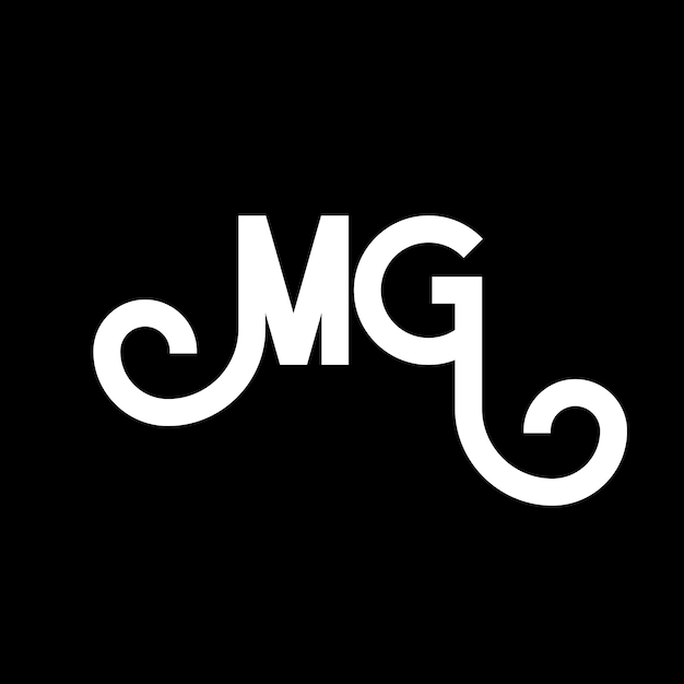 Vector mg letter logo design initial letters mg logo icon abstract letter mg minimal logo design template m g letter design vector with black colors mg logo