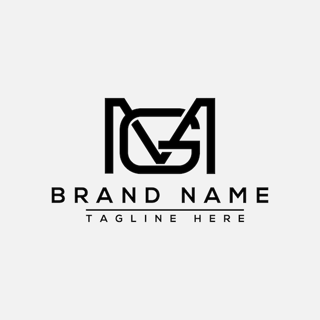 Elemento di branding grafico vettoriale del modello di progettazione del logo mg