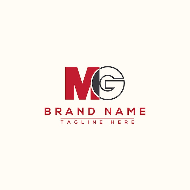 Vettore elemento di branding grafico vettoriale del modello di progettazione del logo mg