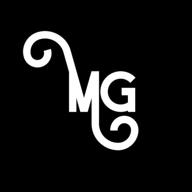 Vector mg logo letter design aanvankelijke letters mg logo icoon abstract letter mg minimale logo ontwerp sjabloon m g letter design vector met zwarte kleuren mg logo