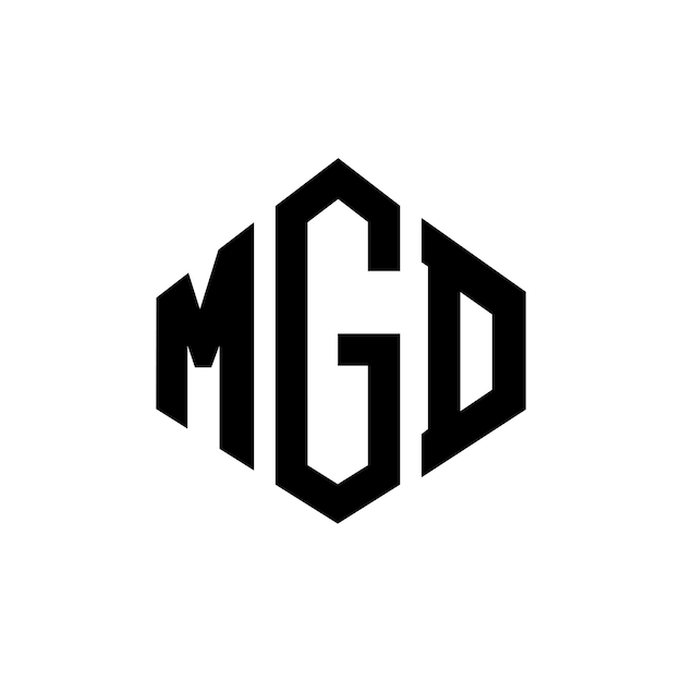 Vettore progettazione del logo delle lettere mgd con forma di poligono mgd progettazione del logo in forma di polygon e cubo mgd modello di logo vettoriale esagono colori bianchi e neri mgd monogramma business e logo immobiliare